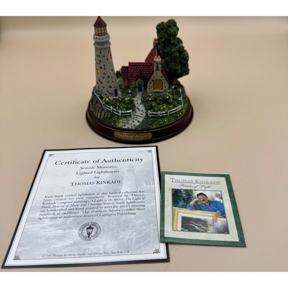 Thomas Kinkade Seaside Memories Lighted Lighthouse The Light Of Peace - Picture 5 of 16